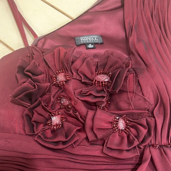 Adrianna Papell one shoulder chiffon long gown - Picture 7 of 9